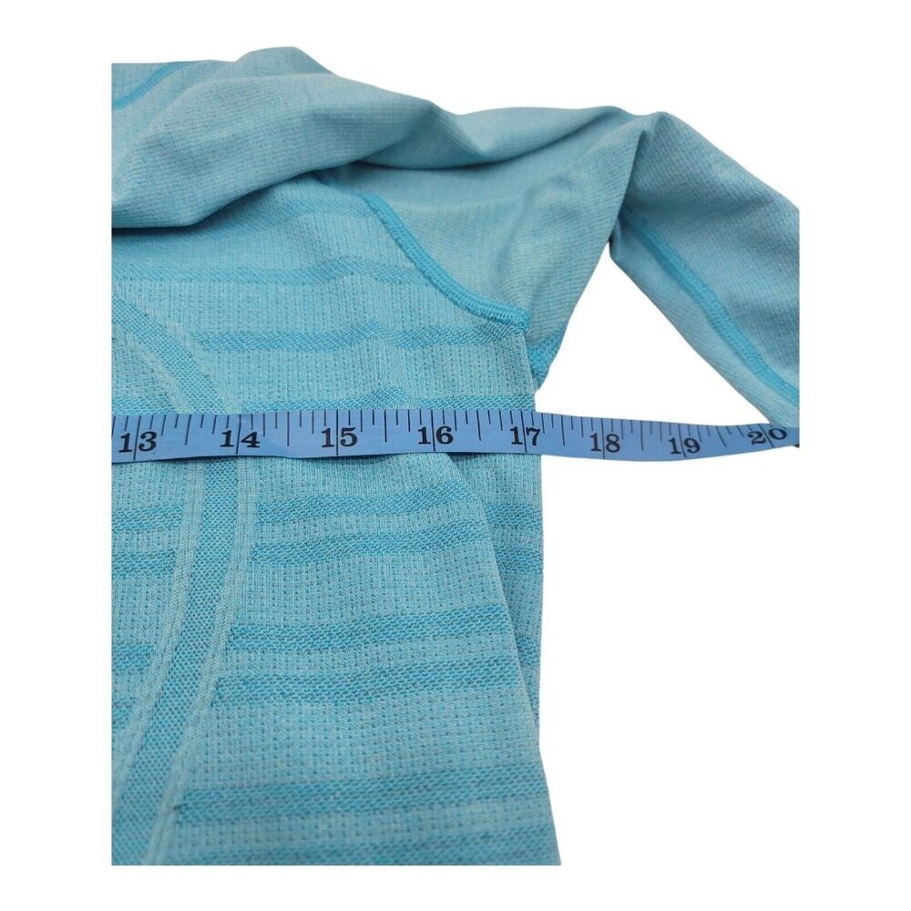 LULULEMON Shirt Women 10 Teal Swiftly Tech Heathered Forage Crossfit Athleisure - Picture 5 of 8